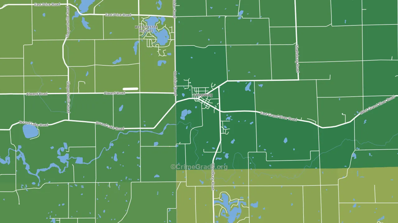 Laingsburg, MI Map of Vandalism Rates