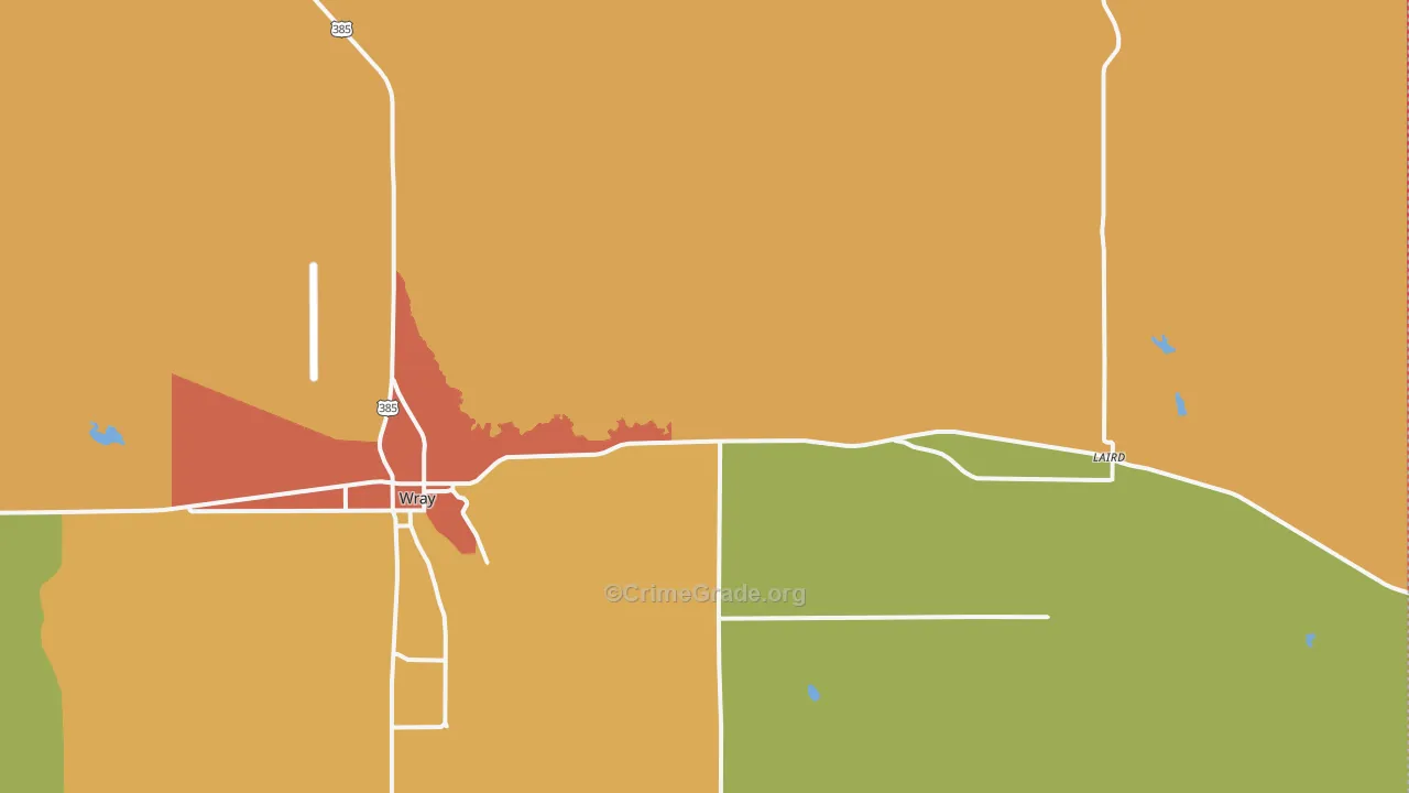 Laird, CO Map of Vandalism Rates
