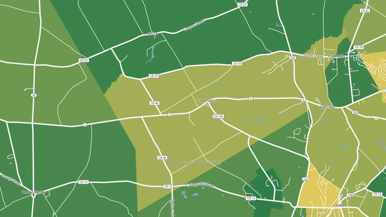 Lairdsville, NY Map of Vandalism Rates