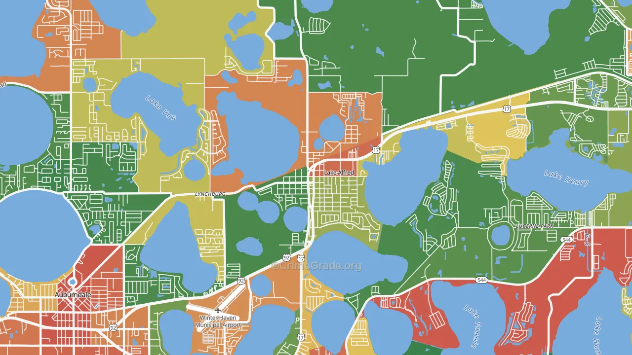 Lake Alfred, FL Map of Vandalism Rates