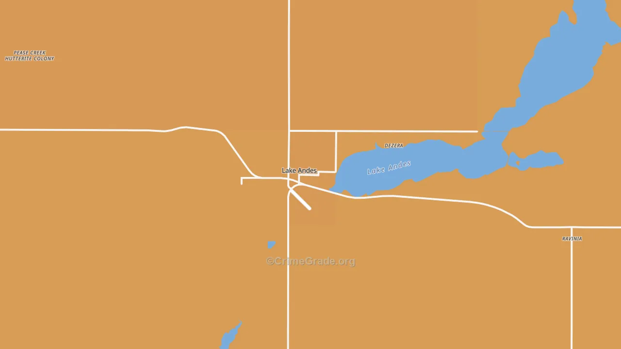 Lake Andes, SD Map of Vandalism Rates