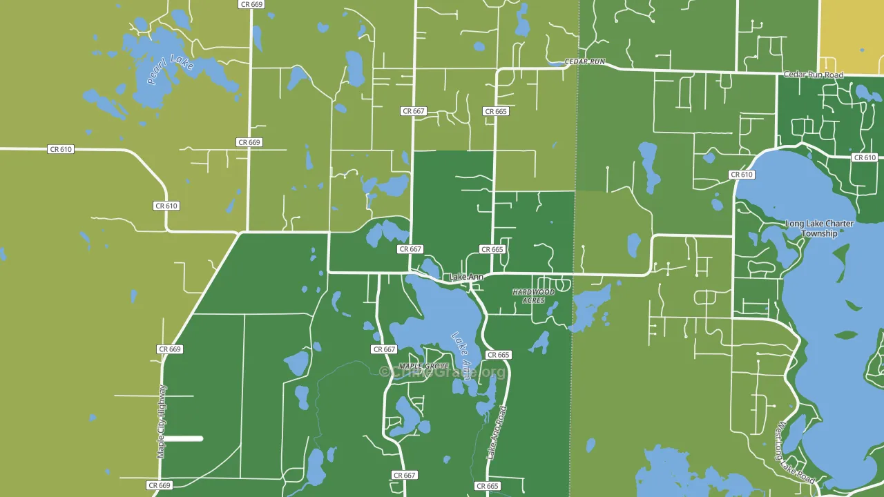 Lake Ann, MI Map of Vandalism Rates