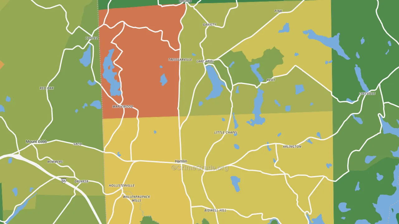 Lake Ariel, PA Map of Vandalism Rates
