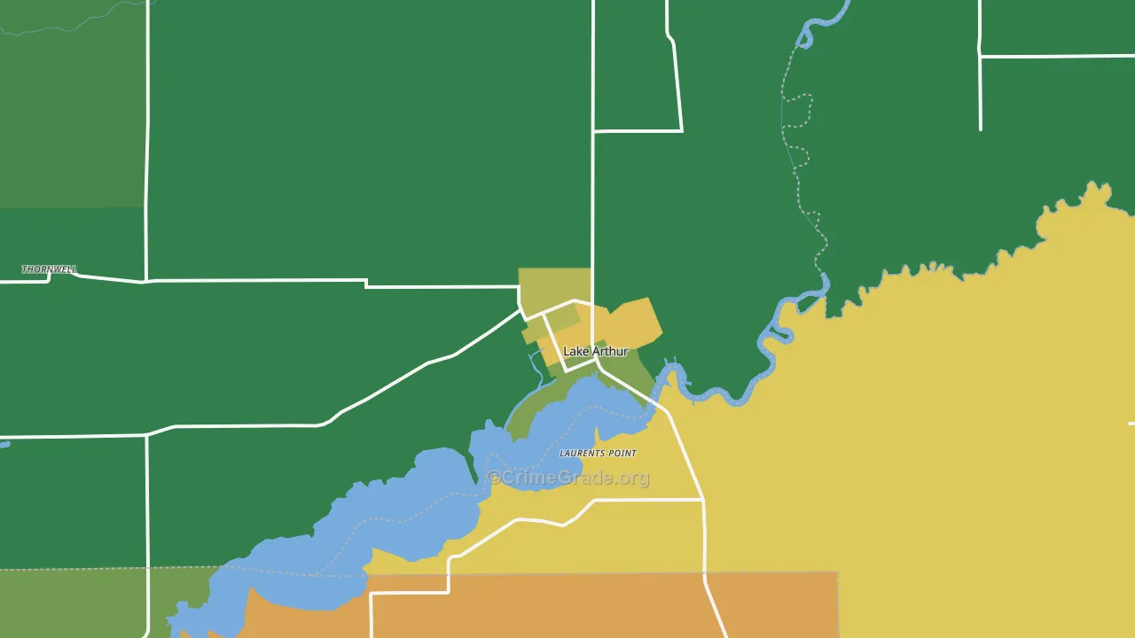 Lake Arthur, LA Map of Vandalism Rates