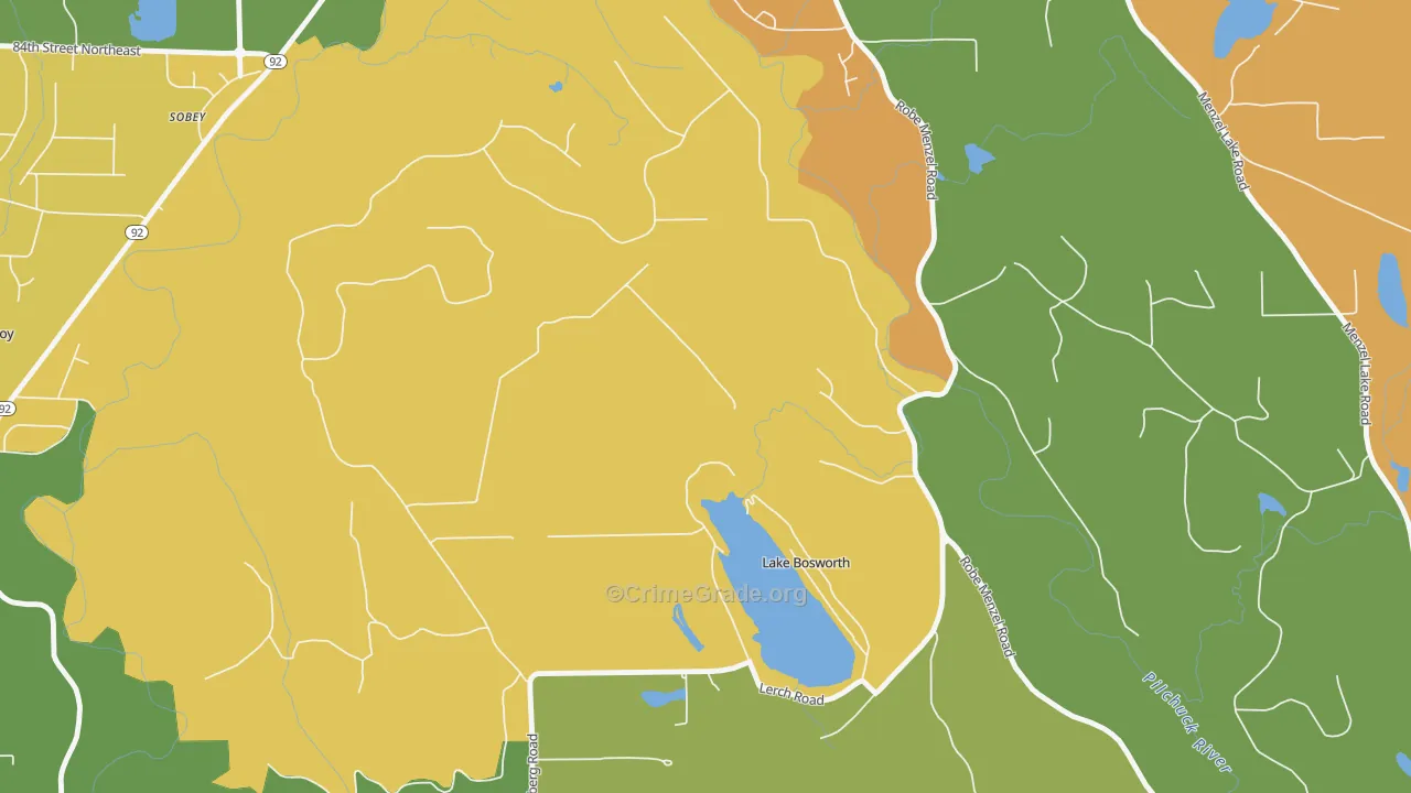 Lake Bosworth, WA Map of Vandalism Rates