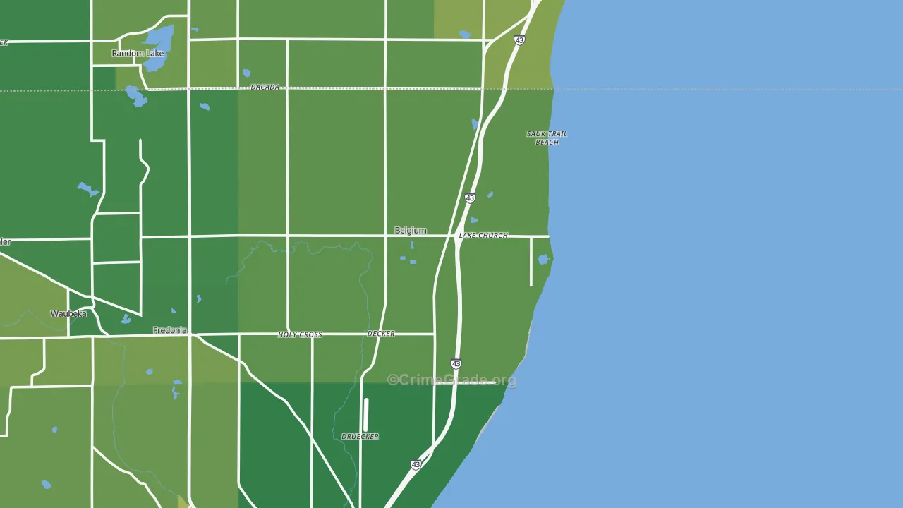 Lake Church, WI Map of Vandalism Rates