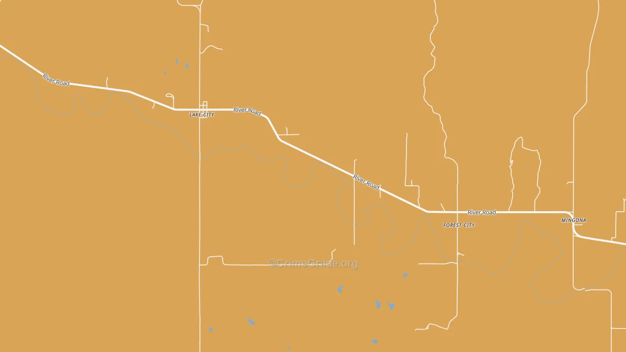 Lake City, KS Map of Vandalism Rates