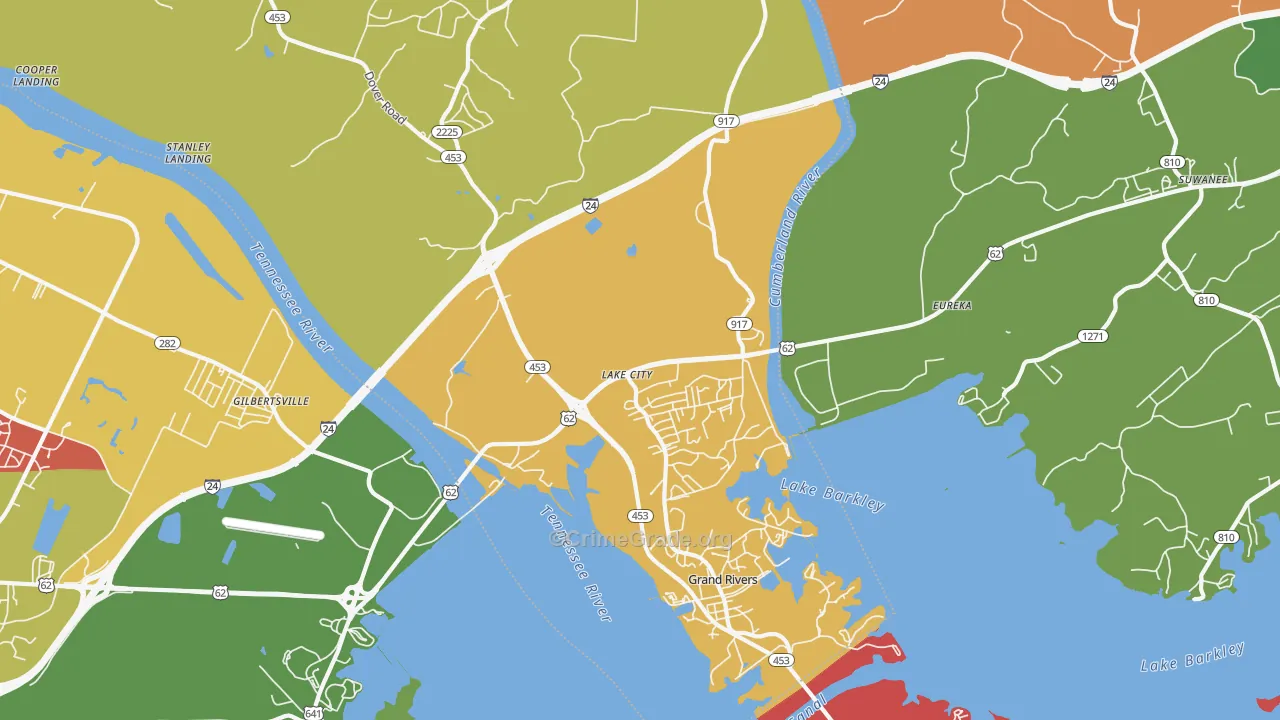 Lake City, KY Map of Vandalism Rates