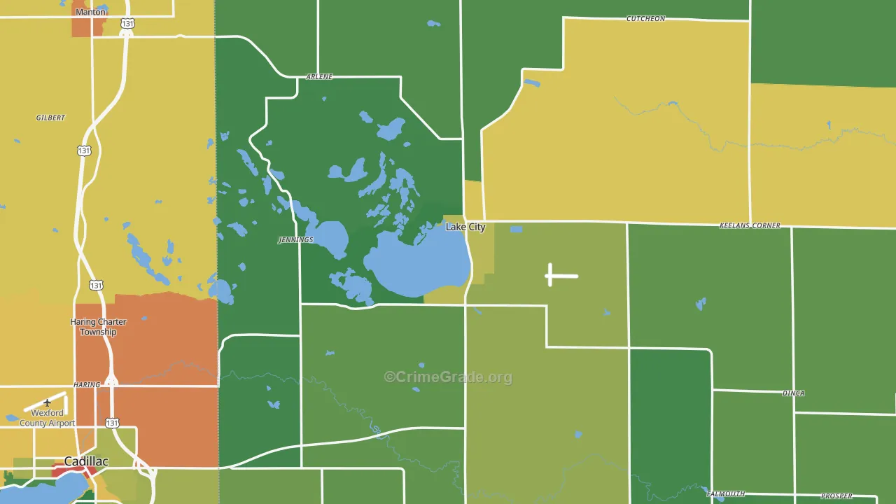 Lake City, MI Map of Vandalism Rates