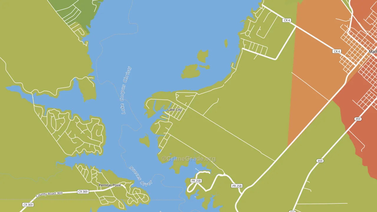 Lake City, TX Map of Vandalism Rates