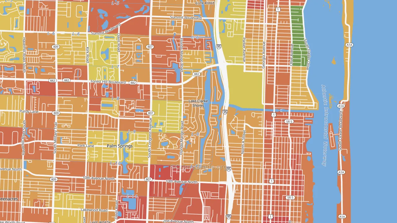Lake Clarke Shores, FL Map of Vandalism Rates
