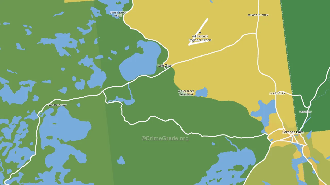 Lake Clear, NY Map of Vandalism Rates