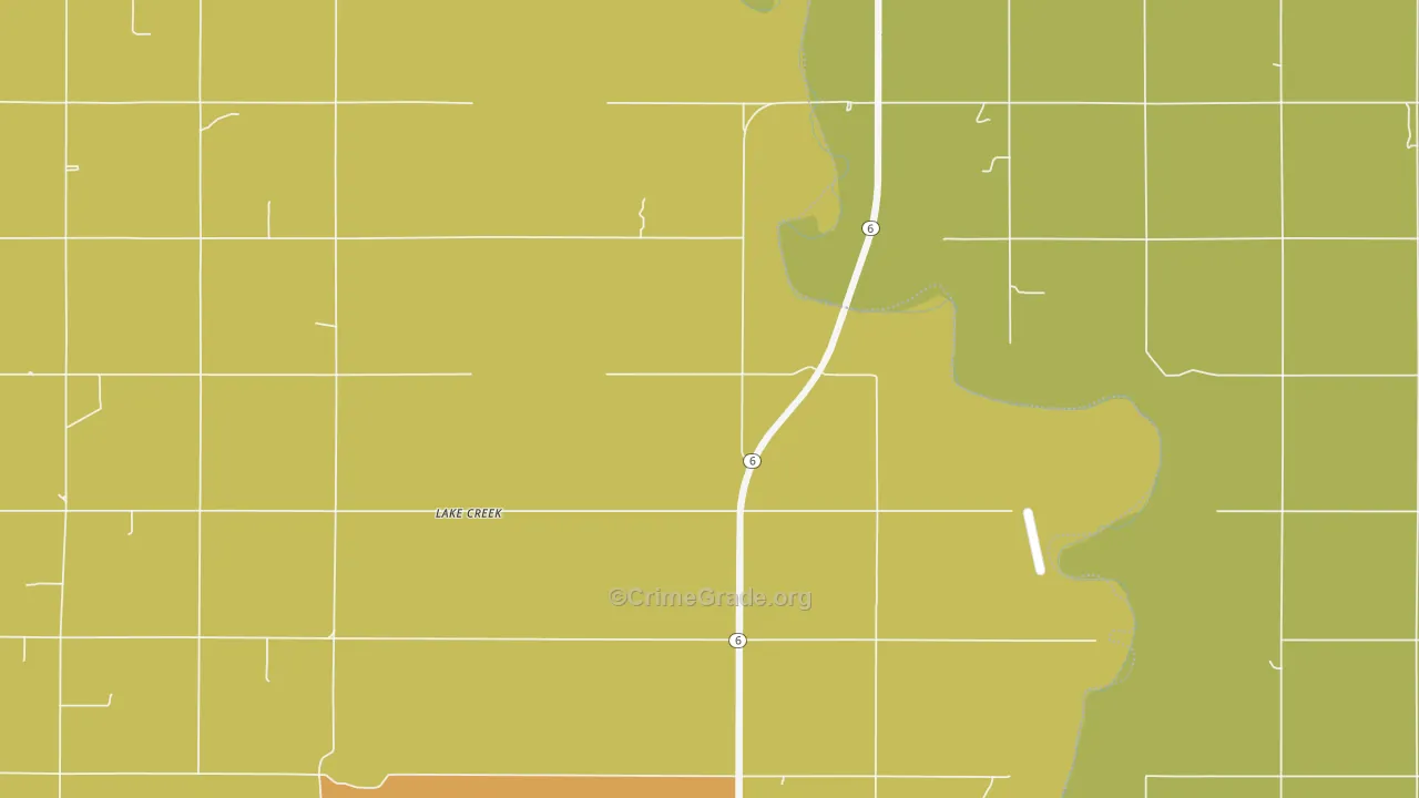 Lake Creek, OK Map of Vandalism Rates