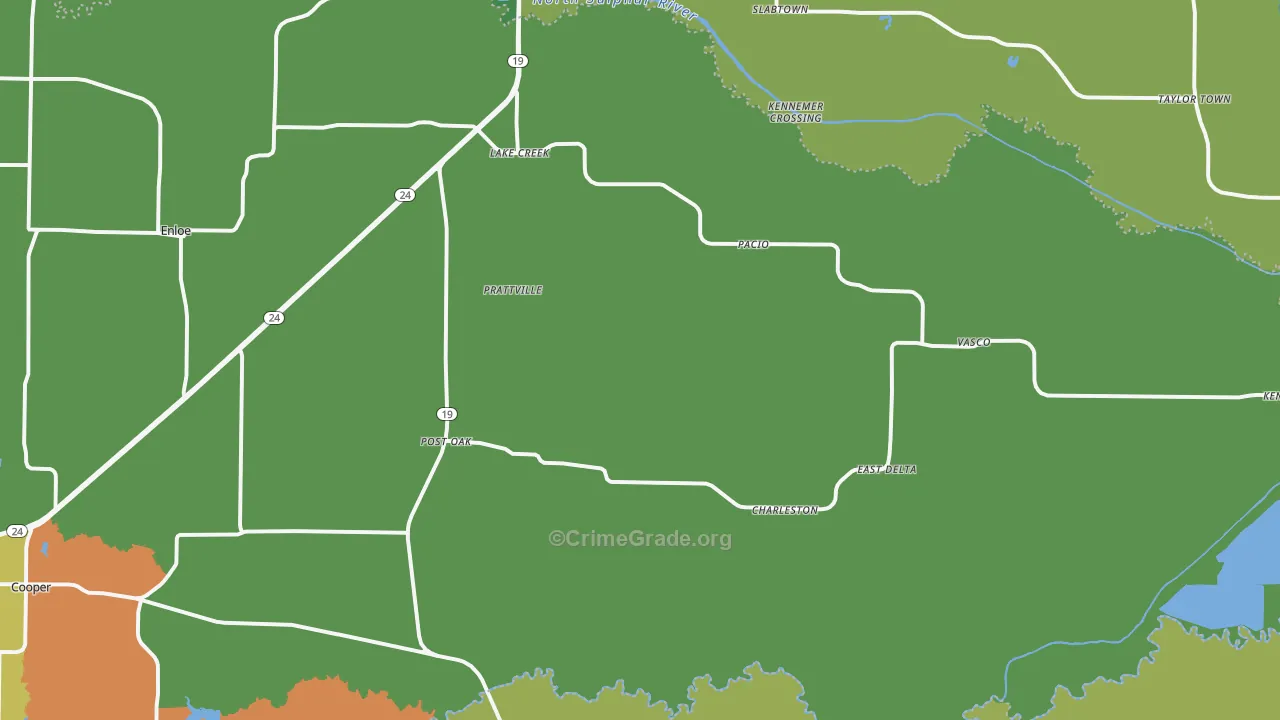 Lake Creek, TX Map of Vandalism Rates