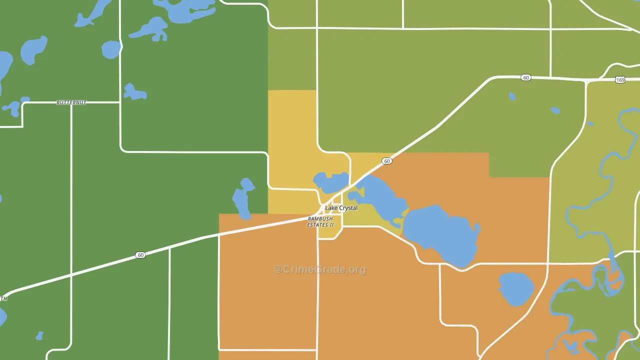 Lake Crystal, MN Map of Vandalism Rates