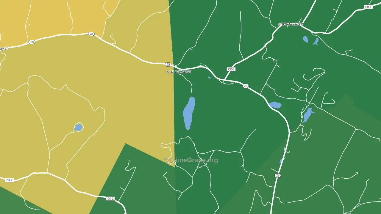 Lake Delaware, NY Map of Vandalism Rates