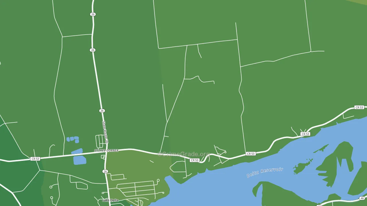 Lake Delta, NY Map of Vandalism Rates