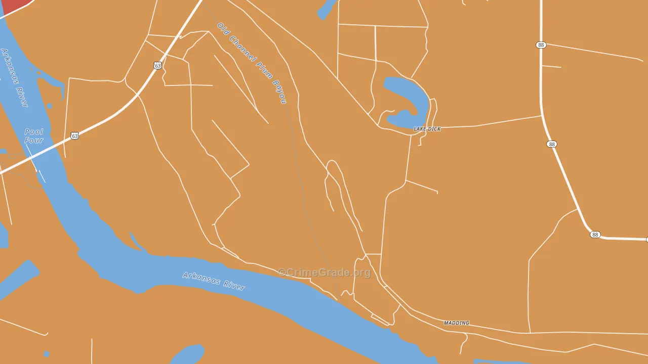 Lake Dick, AR Map of Vandalism Rates