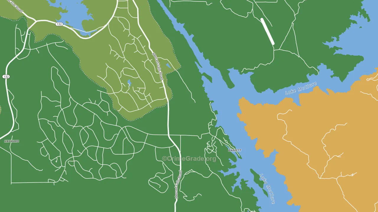 Lake Don Pedro, CA Map of Vandalism Rates