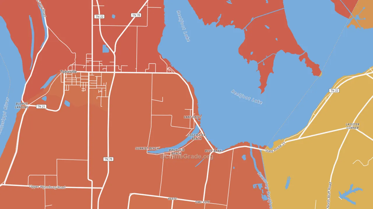 Lake Drive, TN Map of Vandalism Rates