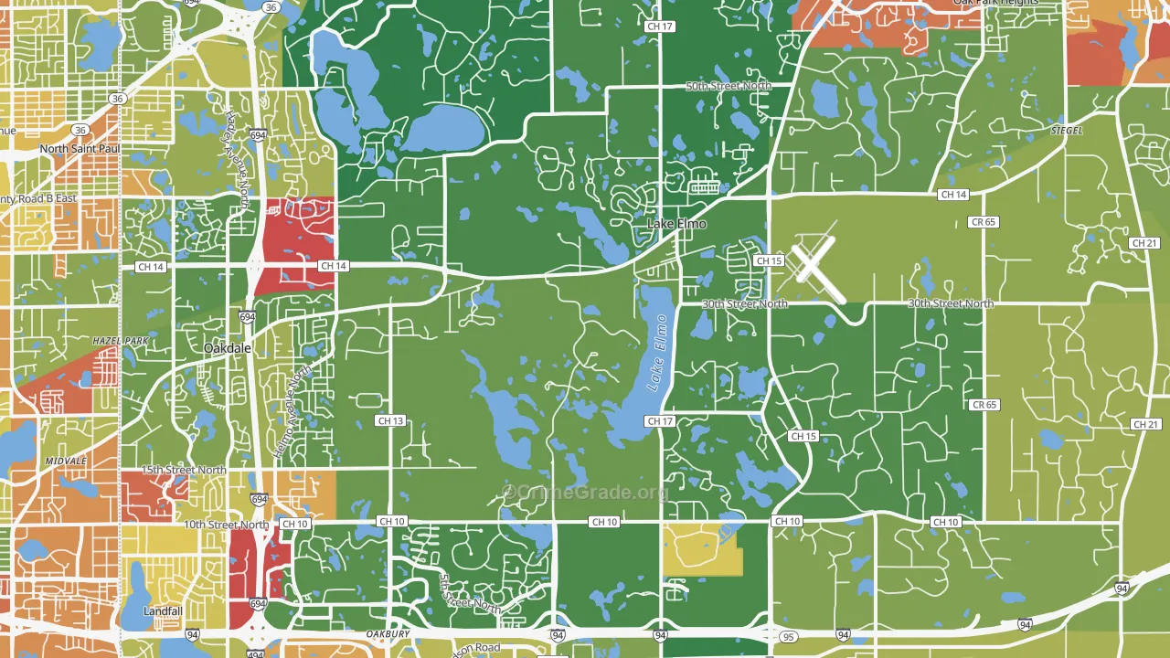 Lake Elmo, MN Map of Vandalism Rates