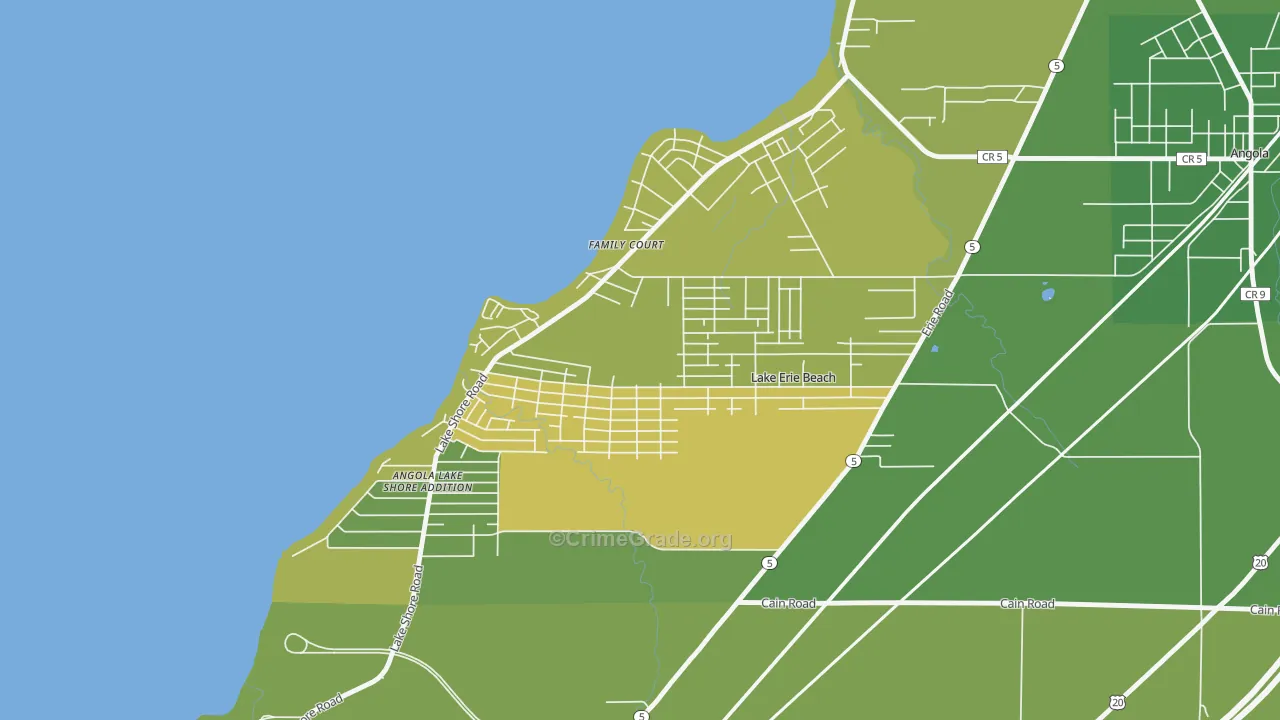 Lake Erie Beach, NY Map of Vandalism Rates