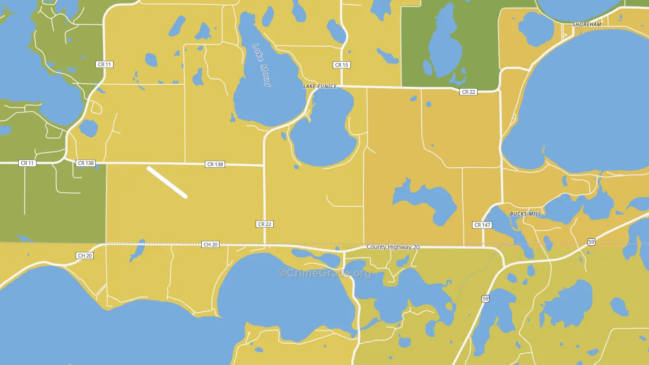 Lake Eunice, MN Map of Vandalism Rates