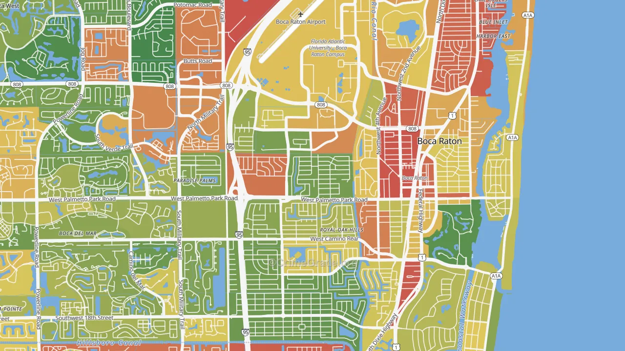 Lake Floresta Park, Boca Raton, FL Map of Vandalism Rates