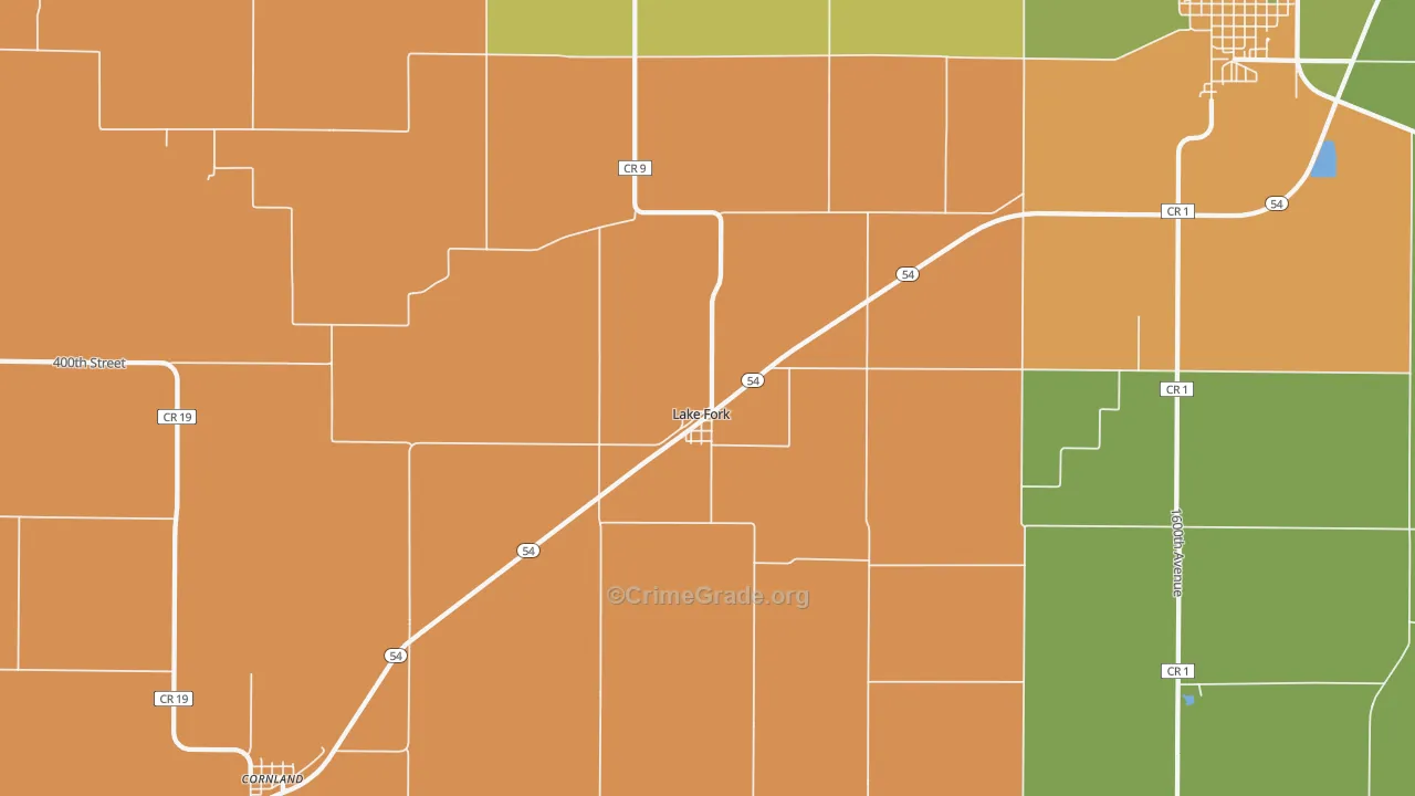 Lake Fork, IL Map of Vandalism Rates