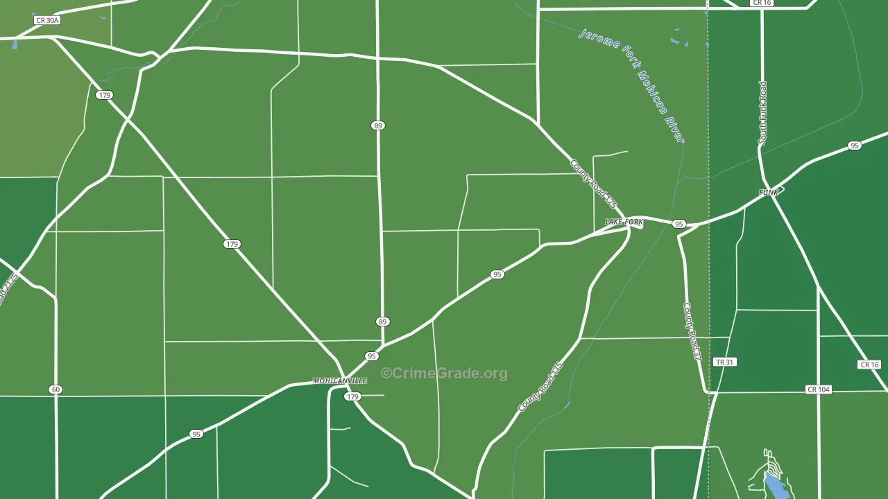 Lake Fork, OH Map of Vandalism Rates