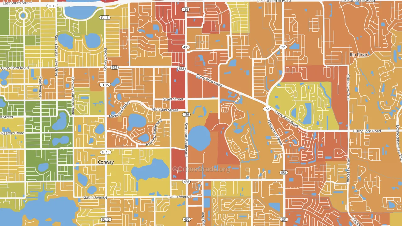 Lake Frederica, Orlando, FL Map of Vandalism Rates