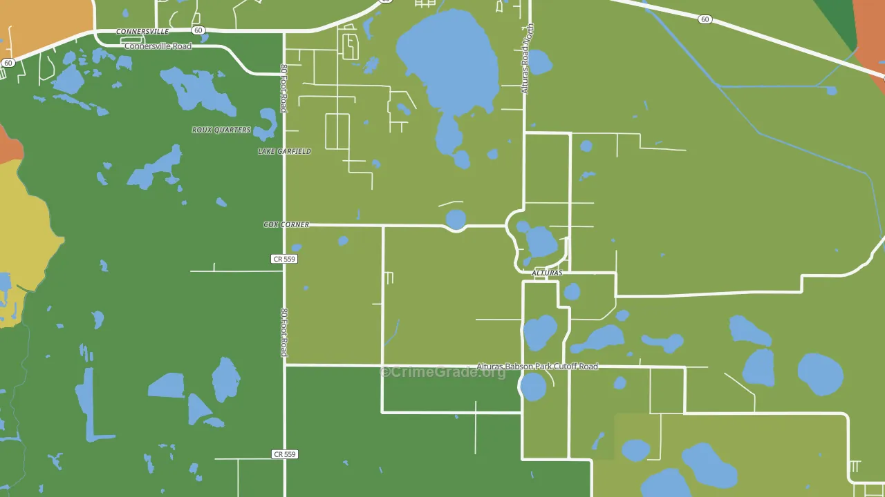 Lake Garfield, FL Map of Vandalism Rates
