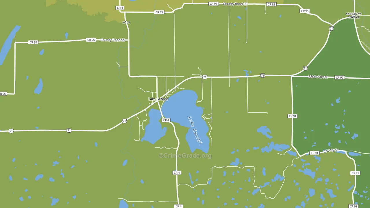 Lake George, MN Map of Vandalism Rates
