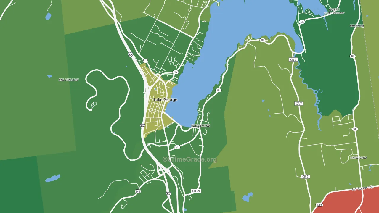 Lake George, NY Map of Vandalism Rates