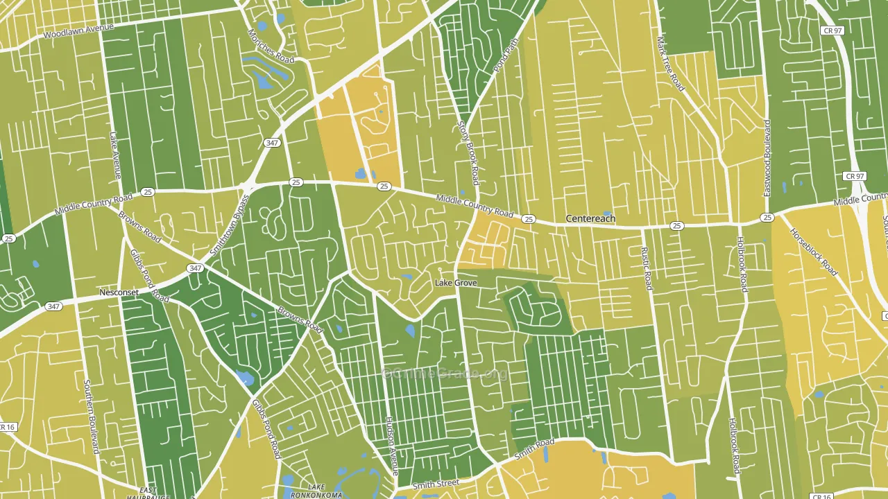 Lake Grove, NY Map of Vandalism Rates