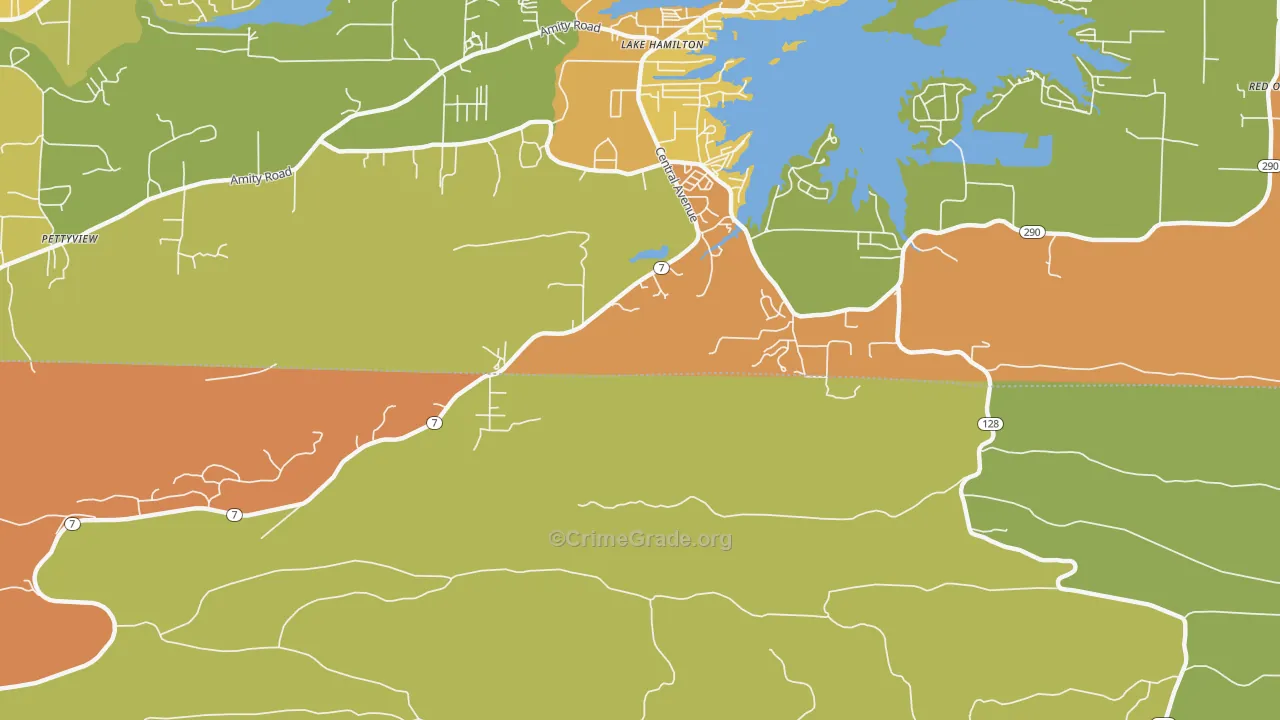 Lake Hamilton, AR Map of Vandalism Rates