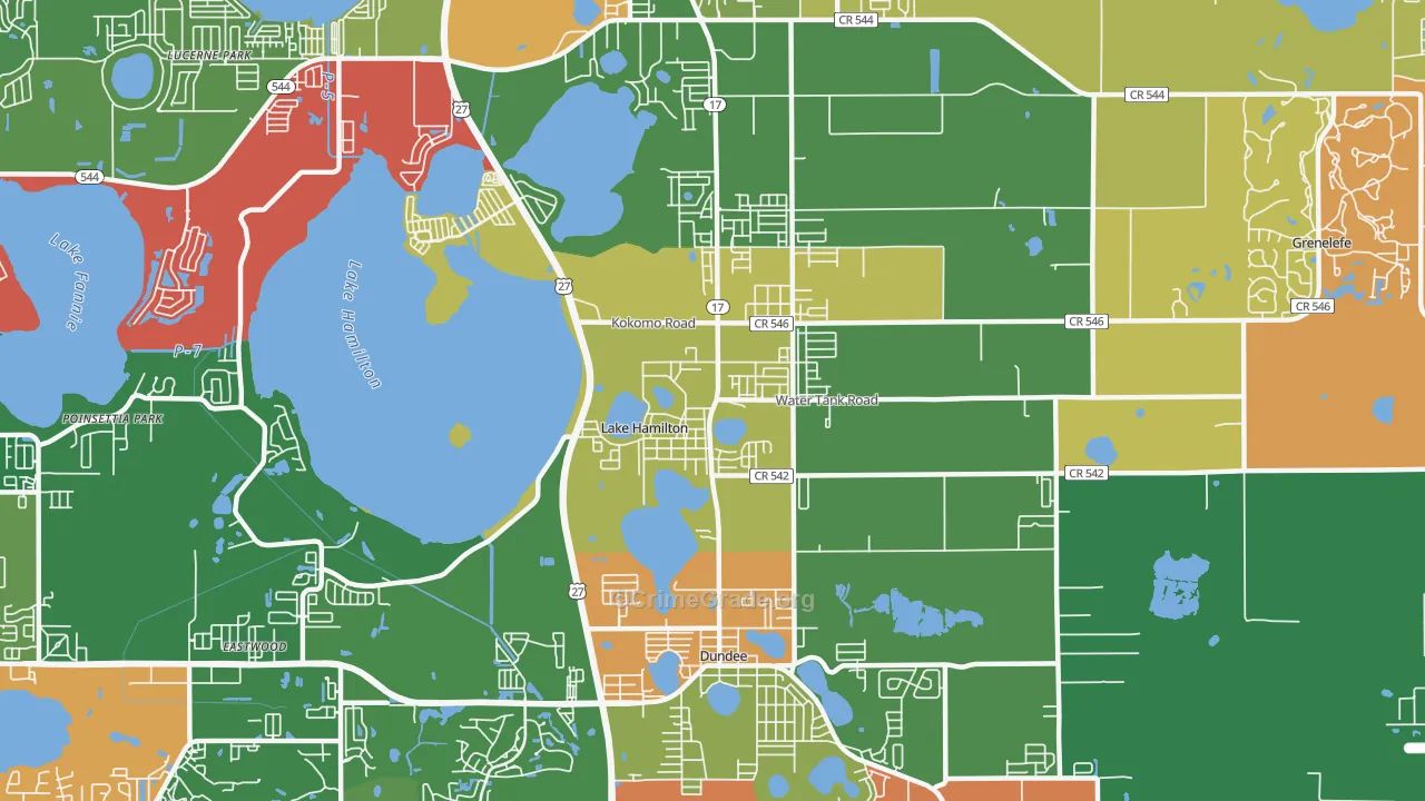 Lake Hamilton, FL Map of Vandalism Rates