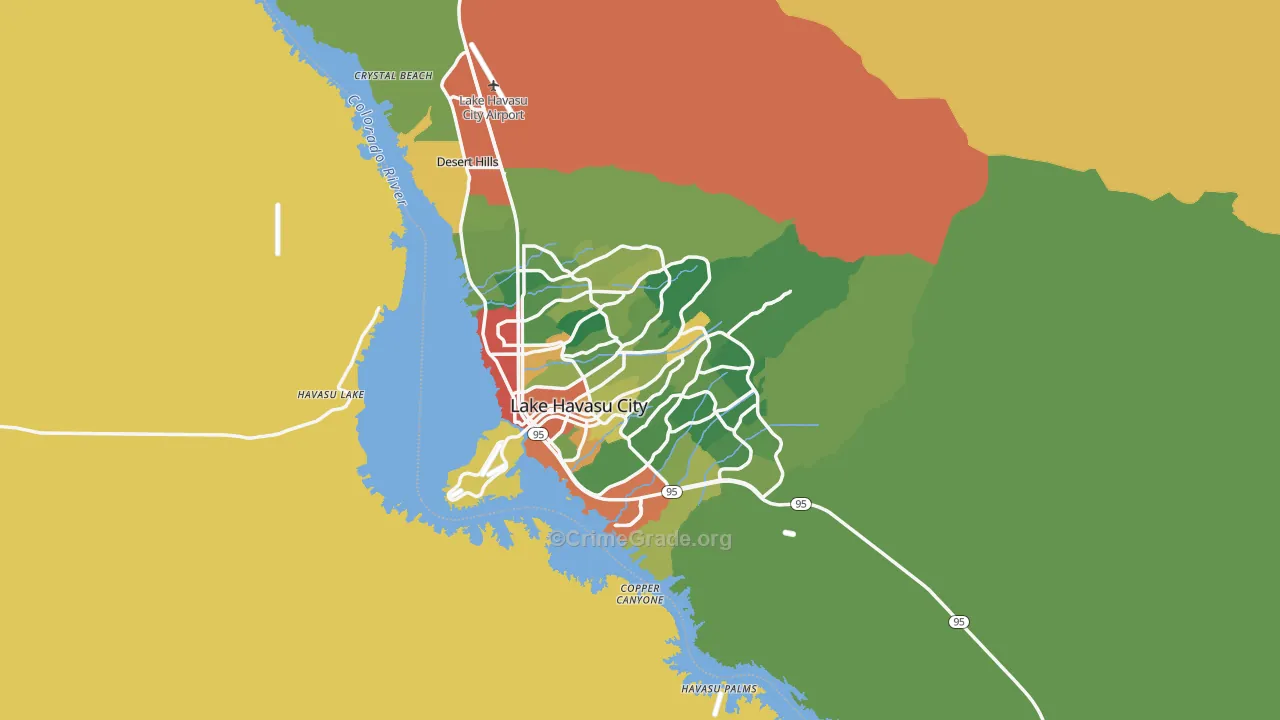 Lake Havasu City, AZ Map of Vandalism Rates