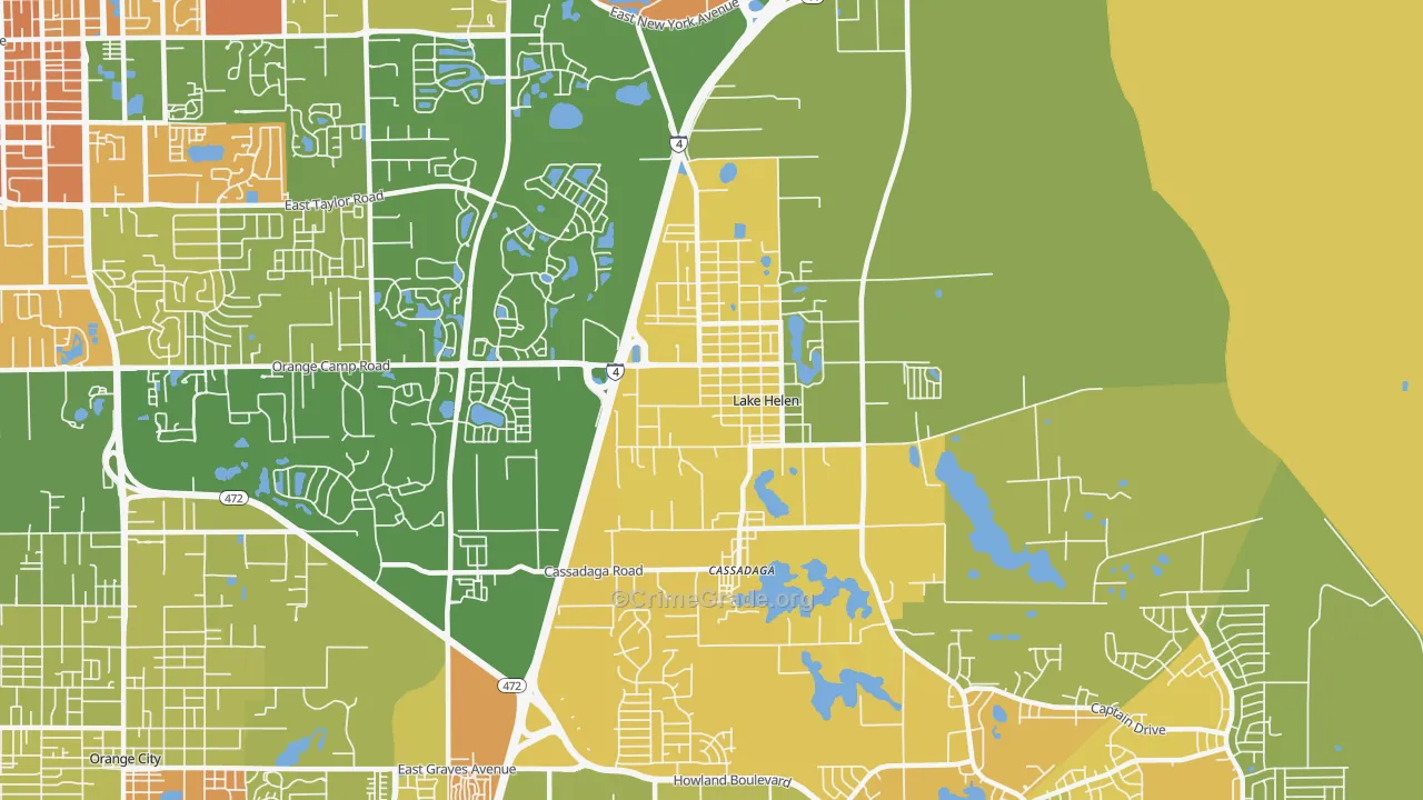 Lake Helen, FL Map of Vandalism Rates