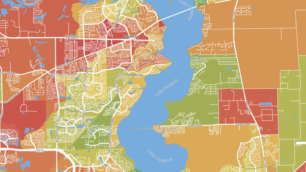 Lake Houston, Houston, TX Map of Vandalism Rates