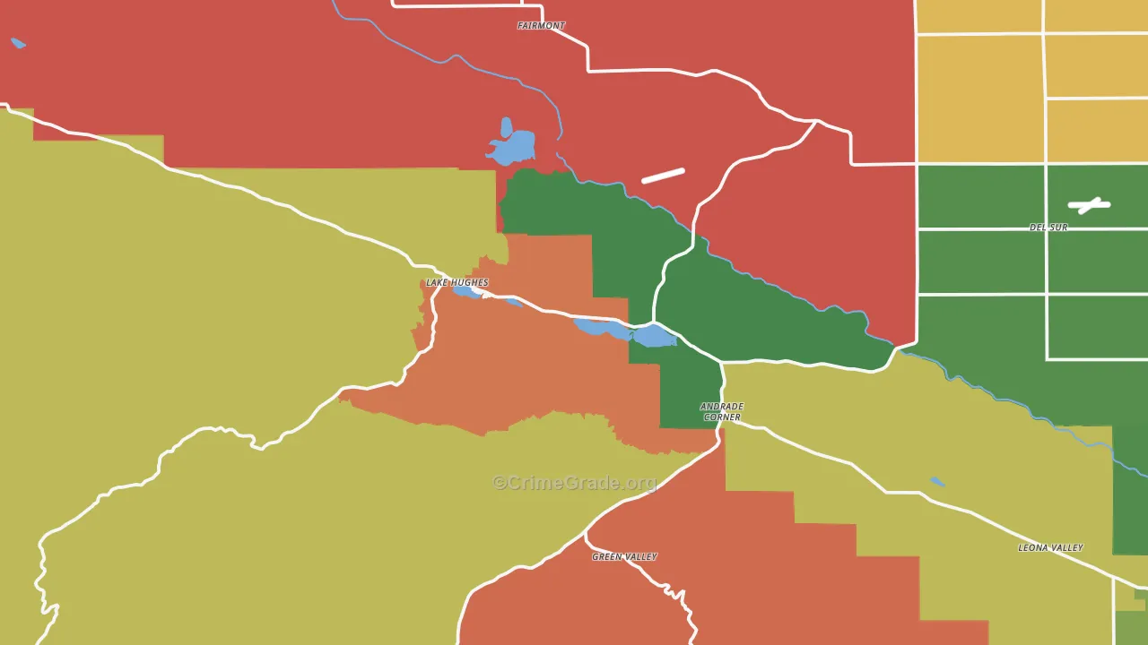 Lake Hughes, CA Map of Vandalism Rates