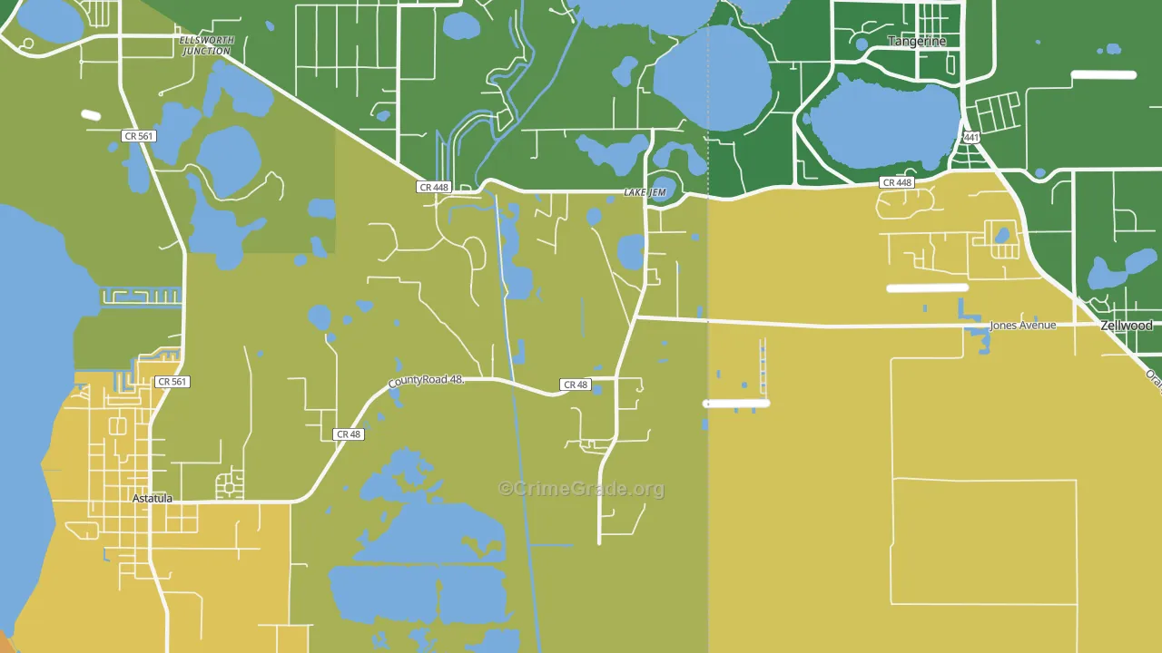 Lake Jem, FL Map of Vandalism Rates