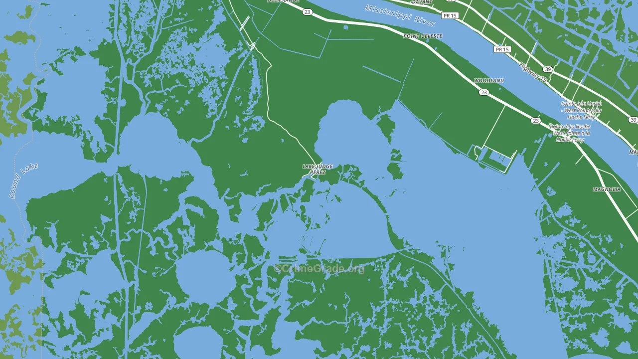 Lake Judge Perez, LA Map of Vandalism Rates