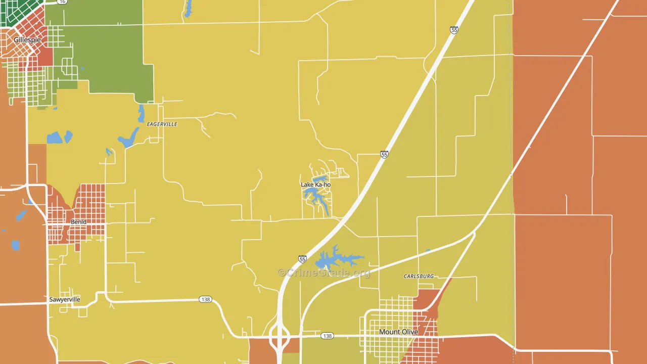 Lake Ka-ho, IL Map of Vandalism Rates