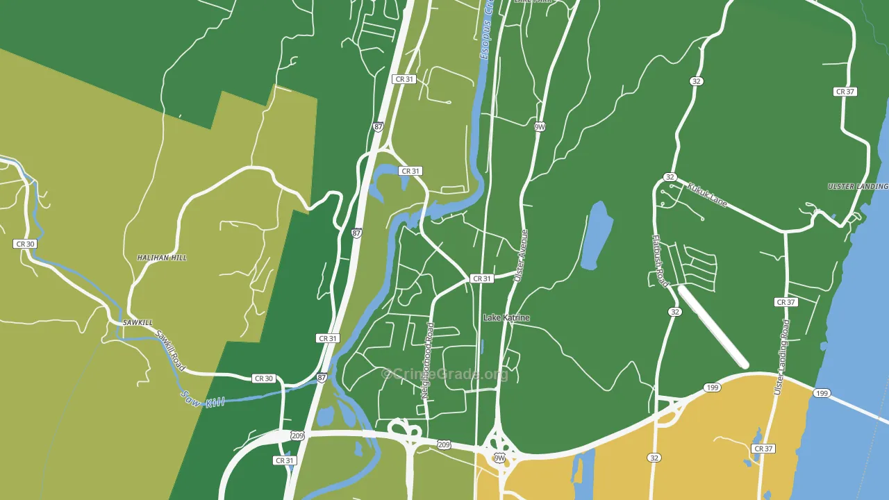 Lake Katrine, NY Map of Vandalism Rates