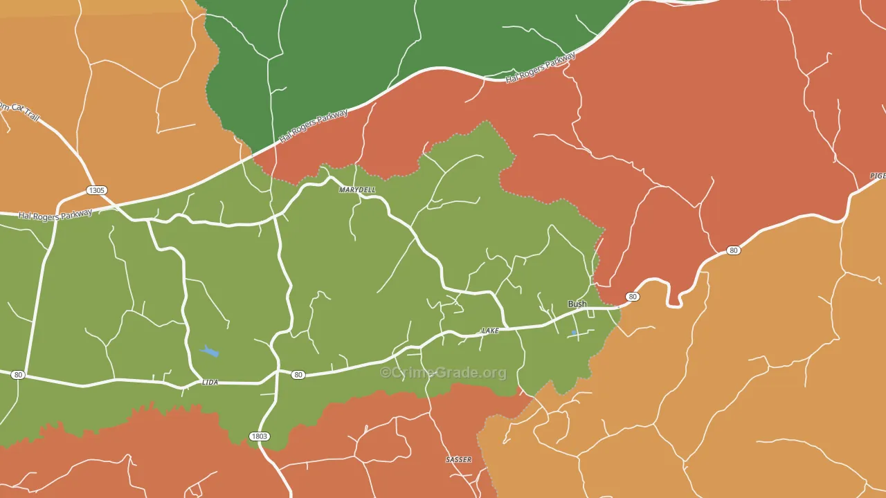 Lake, KY Map of Vandalism Rates