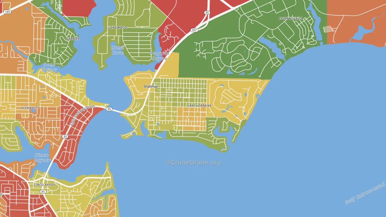Lake Lorraine, FL Map of Vandalism Rates