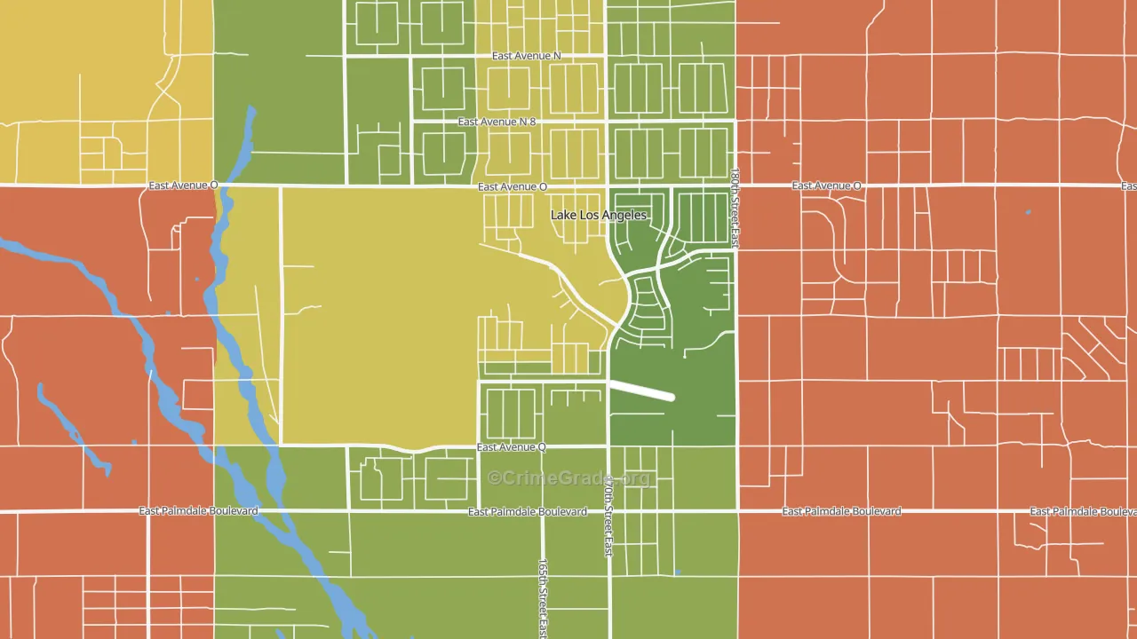 Lake Los Angeles, CA Map of Vandalism Rates