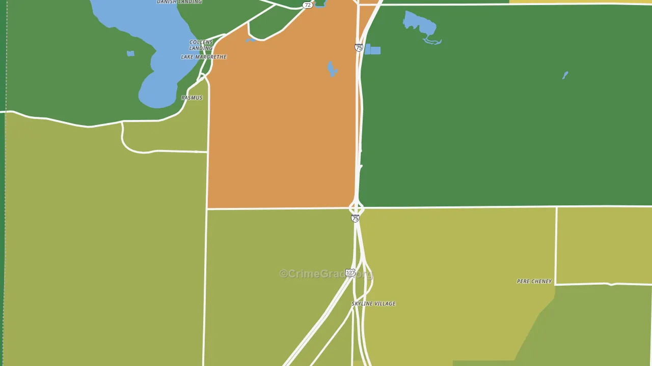 Lake Margrethe, MI Map of Vandalism Rates