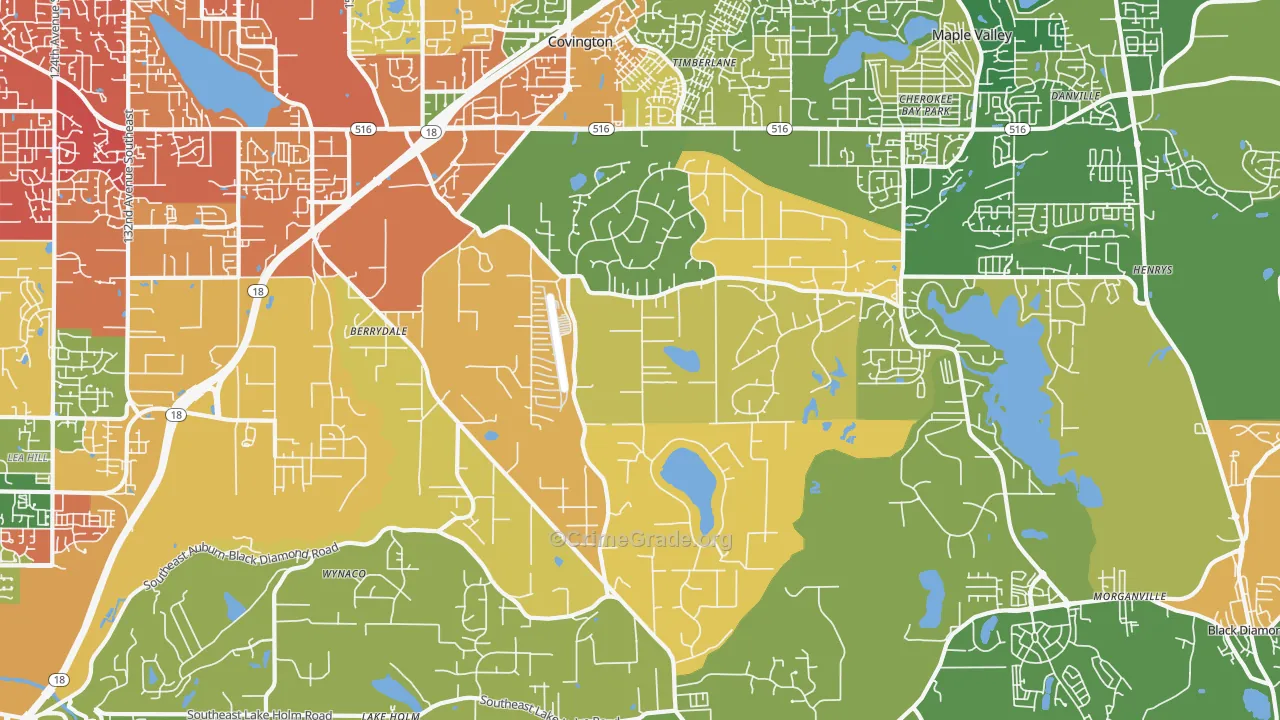 Lake Morton-Berrydale, WA Map of Vandalism Rates
